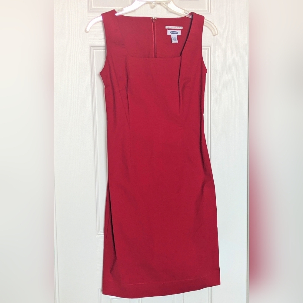 Old Navy Women's (Size 1) Classic Red Sleeveless Square-Neckline Cotton Dress